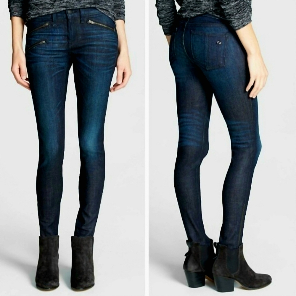 Rag & Bone Kensington Zip Skinny Jeans Size 29